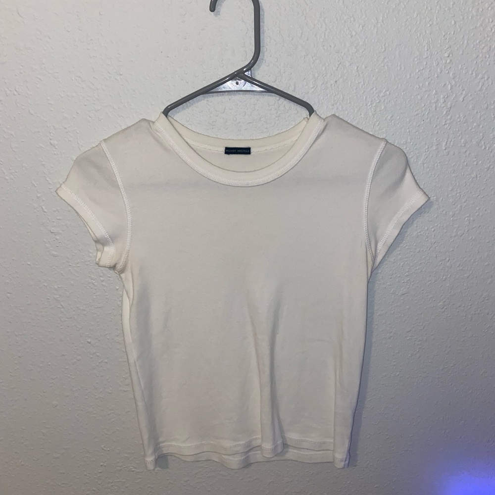 White Brandy Melville baby tee one size new without tags